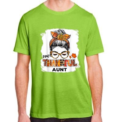 Funny Cute One Thankful Aunt Fall Costume Leaves Autumn Thanksgiving Adult ChromaSoft Performance T-Shirt