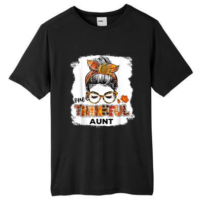 Funny Cute One Thankful Aunt Fall Costume Leaves Autumn Thanksgiving Tall Fusion ChromaSoft Performance T-Shirt