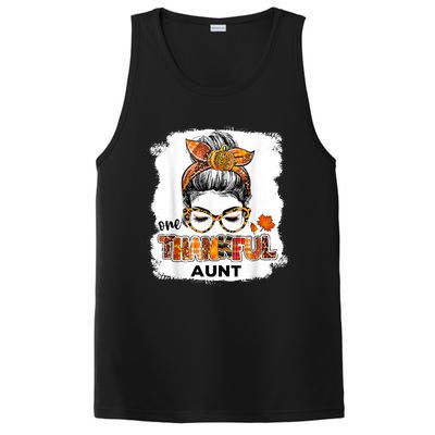 Funny Cute One Thankful Aunt Fall Costume Leaves Autumn Thanksgiving PosiCharge Competitor Tank