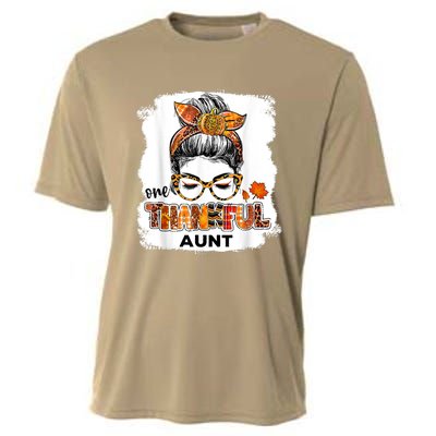 Funny Cute One Thankful Aunt Fall Costume Leaves Autumn Thanksgiving Cooling Performance Crew T-Shirt