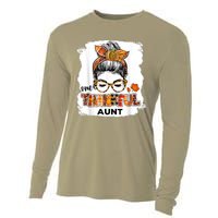 Funny Cute One Thankful Aunt Fall Costume Leaves Autumn Thanksgiving Cooling Performance Long Sleeve Crew