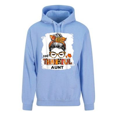 Funny Cute One Thankful Aunt Fall Costume Leaves Autumn Thanksgiving Unisex Surf Hoodie