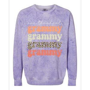 Funny Cute One Thankful Grammy Autumn Tree Fall Leaves Thanksgiving Colorblast Crewneck Sweatshirt