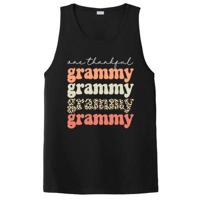 Funny Cute One Thankful Grammy Autumn Tree Fall Leaves Thanksgiving PosiCharge Competitor Tank