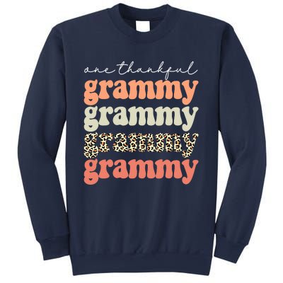 Funny Cute One Thankful Grammy Autumn Tree Fall Leaves Thanksgiving Sweatshirt