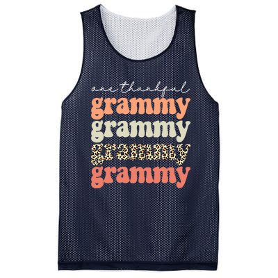 Funny Cute One Thankful Grammy Autumn Tree Fall Leaves Thanksgiving Mesh Reversible Basketball Jersey Tank