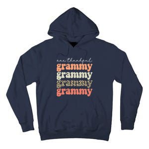 Funny Cute One Thankful Grammy Autumn Tree Fall Leaves Thanksgiving Tall Hoodie