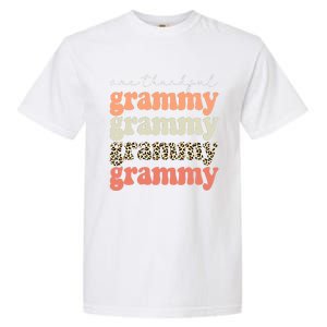 Funny Cute One Thankful Grammy Autumn Tree Fall Leaves Thanksgiving Garment-Dyed Heavyweight T-Shirt