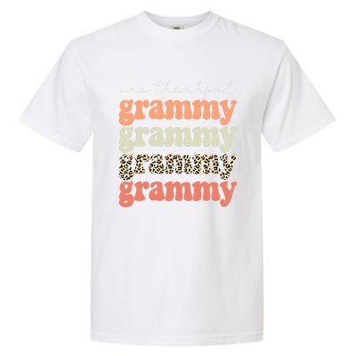 Funny Cute One Thankful Grammy Autumn Tree Fall Leaves Thanksgiving Garment-Dyed Heavyweight T-Shirt