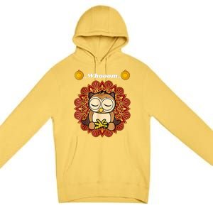 Funny Cute Owl Whom Design Premium Pullover Hoodie