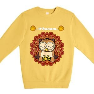 Funny Cute Owl Whom Design Premium Crewneck Sweatshirt