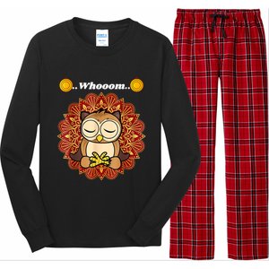 Funny Cute Owl Whom Design Long Sleeve Pajama Set