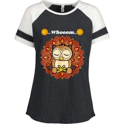 Funny Cute Owl Whom Design Enza Ladies Jersey Colorblock Tee