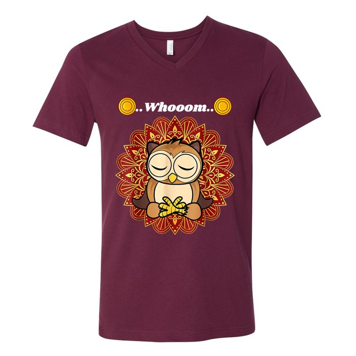 Funny Cute Owl Whom Design V-Neck T-Shirt