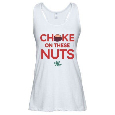 Funny Choke On These Nuts Ladies Essential Flowy Tank