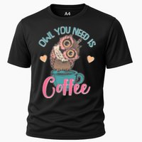 Funny Cute Owl You Need Is Coffee Cooling Performance Crew T-Shirt