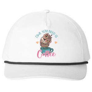 Funny Cute Owl You Need Is Coffee Snapback Five-Panel Rope Hat