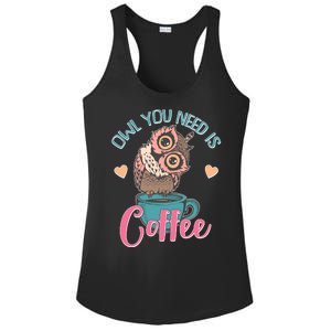 Funny Cute Owl You Need Is Coffee Ladies PosiCharge Competitor Racerback Tank