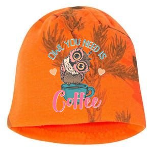 Funny Cute Owl You Need Is Coffee Kati - Camo Knit Beanie