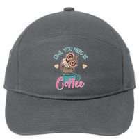 Funny Cute Owl You Need Is Coffee 7-Panel Snapback Hat
