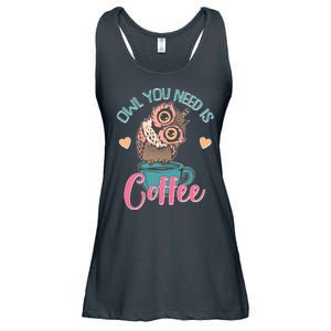 Funny Cute Owl You Need Is Coffee Ladies Essential Flowy Tank