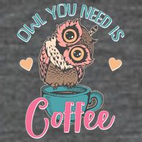 Funny Cute Owl You Need Is Coffee Flat Bill Trucker Hat