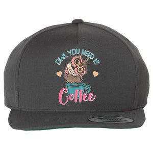 Funny Cute Owl You Need Is Coffee Wool Snapback Cap