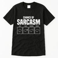 Funny Chance Of Sarcasm Weather Forecast Sarcastic Humor  Tall T-Shirt