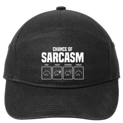 Funny Chance Of Sarcasm Weather Forecast Sarcastic Humor  7-Panel Snapback Hat