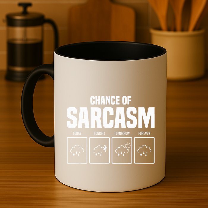 Funny Chance Of Sarcasm Weather Forecast Sarcastic Humor  Mug