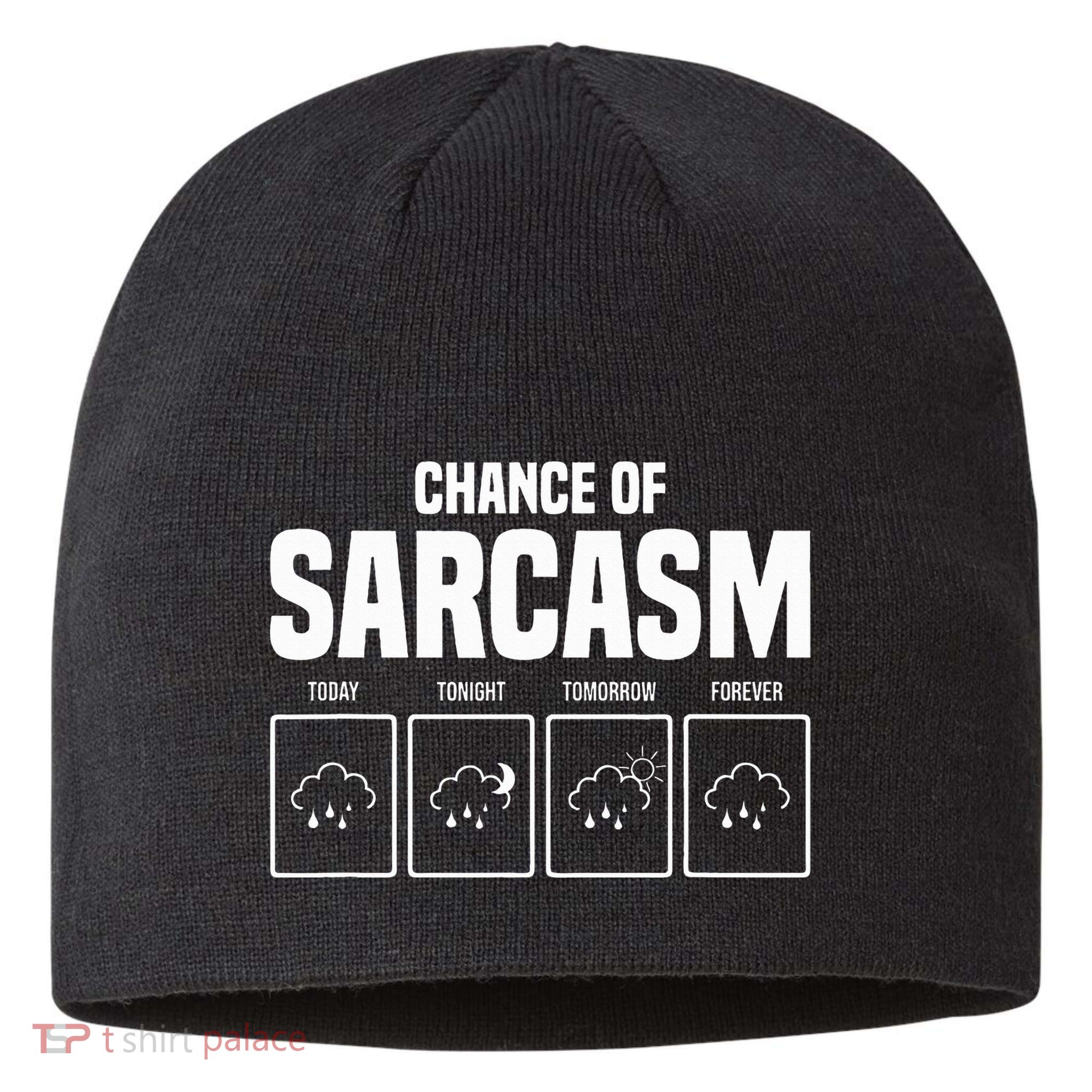 Funny Chance Of Sarcasm Weather Forecast Sarcastic Humor  Sustainable Beanie