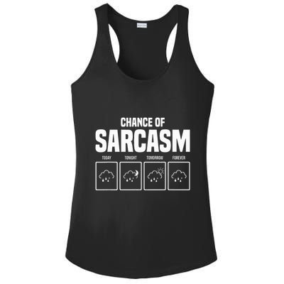 Funny Chance Of Sarcasm Weather Forecast Sarcastic Humor  Ladies PosiCharge Competitor Racerback Tank