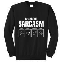 Funny Chance Of Sarcasm Weather Forecast Sarcastic Humor  Tall Sweatshirt