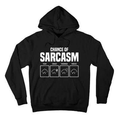 Funny Chance Of Sarcasm Weather Forecast Sarcastic Humor  Tall Hoodie