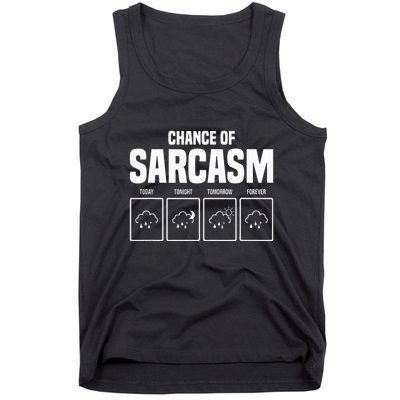 Funny Chance Of Sarcasm Weather Forecast Sarcastic Humor  Tank Top
