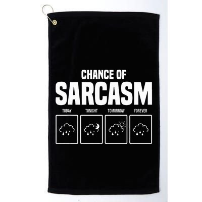 Funny Chance Of Sarcasm Weather Forecast Sarcastic Humor  Golf Towel