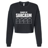 Funny Chance Of Sarcasm Weather Forecast Sarcastic Humor  Cropped Pullover Crew