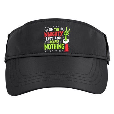 Funny Christmas On The Naughty List And I Regret Nothing Adult Drive Performance Visor