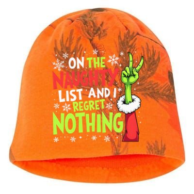 Funny Christmas On The Naughty List And I Regret Nothing Kati - Camo Knit Beanie