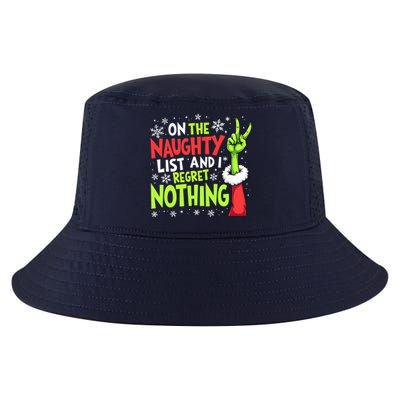 Funny Christmas On The Naughty List And I Regret Nothing Cool Comfort Performance Bucket Hat