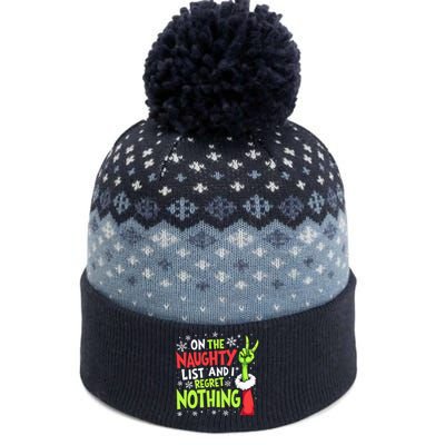 Funny Christmas On The Naughty List And I Regret Nothing The Baniff Cuffed Pom Beanie