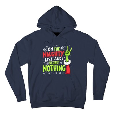 Funny Christmas On The Naughty List And I Regret Nothing Hoodie