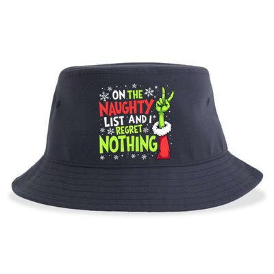 Funny Christmas On The Naughty List And I Regret Nothing Sustainable Bucket Hat