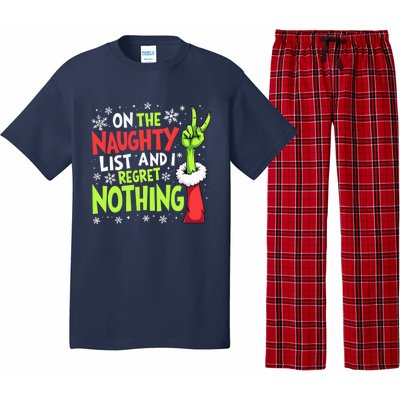 Funny Christmas On The Naughty List And I Regret Nothing Pajama Set