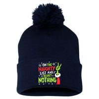 Funny Christmas On The Naughty List And I Regret Nothing Pom Pom 12in Knit Beanie