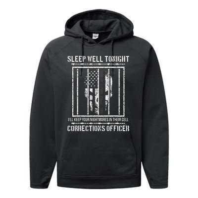 Funny Corrections Officer Proud Correctional Officer Performance Fleece Hoodie