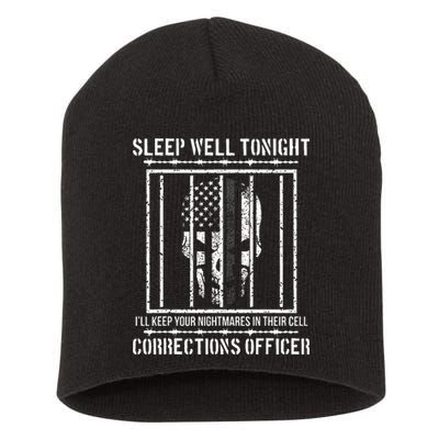 Funny Corrections Officer Proud Correctional Officer Short Acrylic Beanie