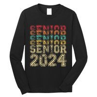 Funny Class Of 2024 Graduate Vintage Senior 24 Party Him Her Long Sleeve Shirt