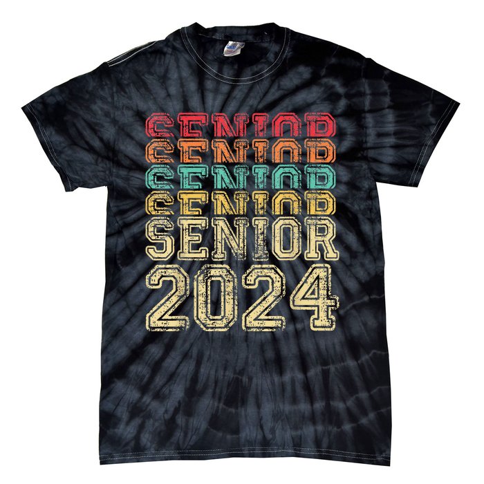 Funny Class Of 2024 Graduate Vintage Senior 24 Party Him Her Tie-Dye T-Shirt