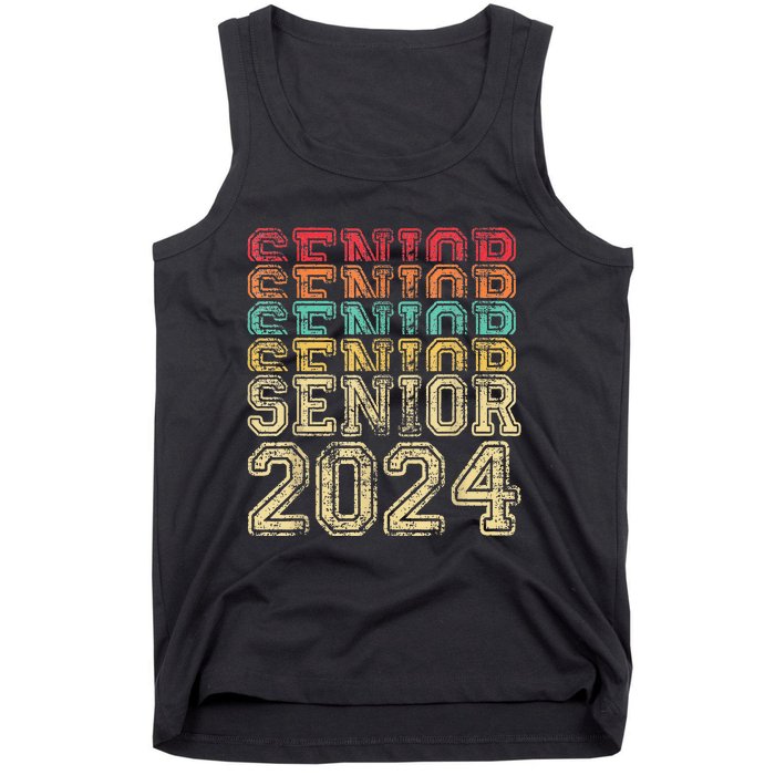 Funny Class Of 2024 Graduate Vintage Senior 24 Party Him Her Tank Top